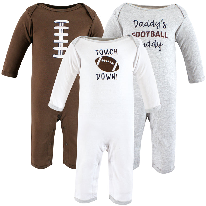Hudson Baby Cotton Coveralls, Touch Down