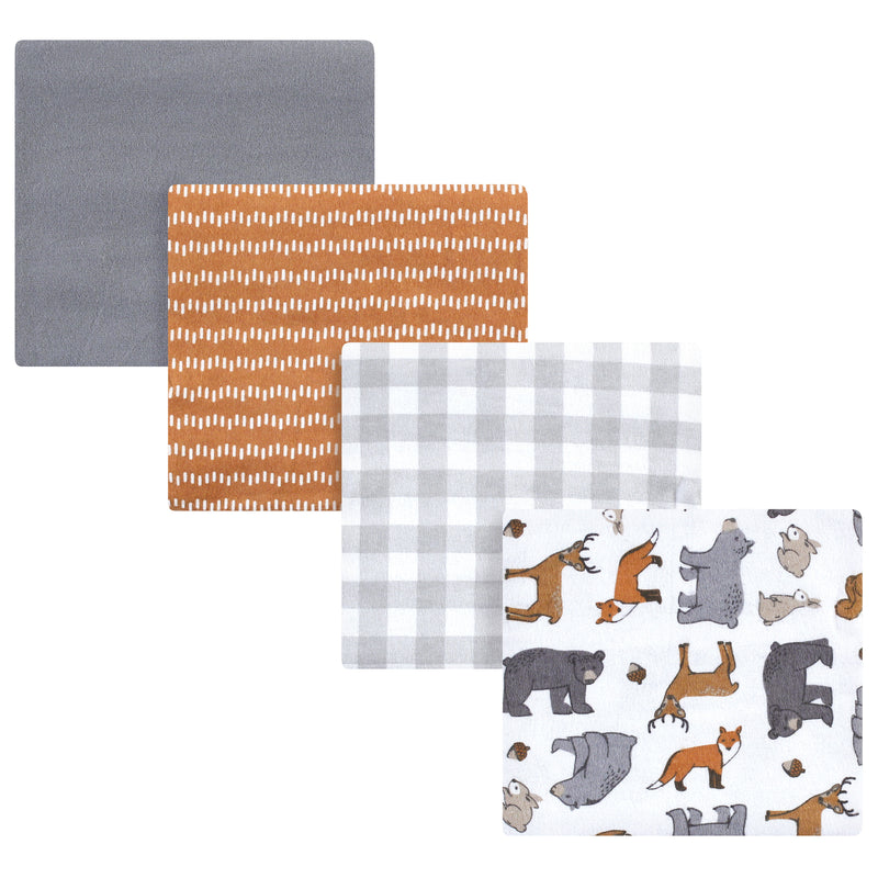 Hudson Baby Cotton Flannel Receiving Blankets, Rustic Woodland