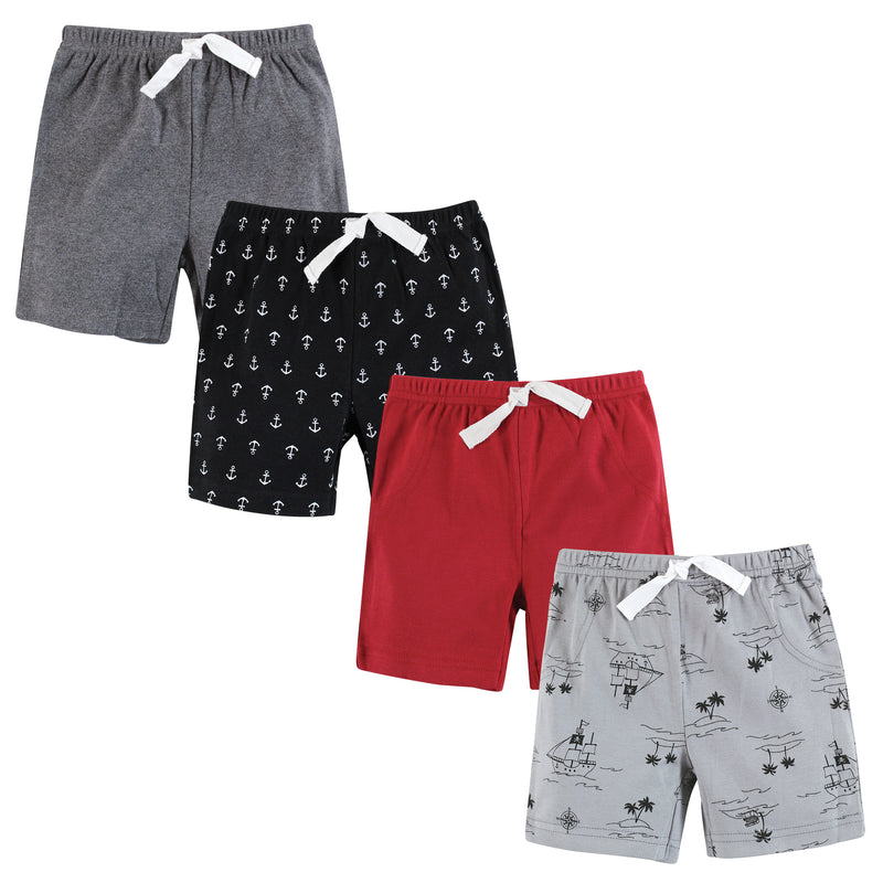 Hudson Baby Shorts Bottoms 4-Pack, Pirate