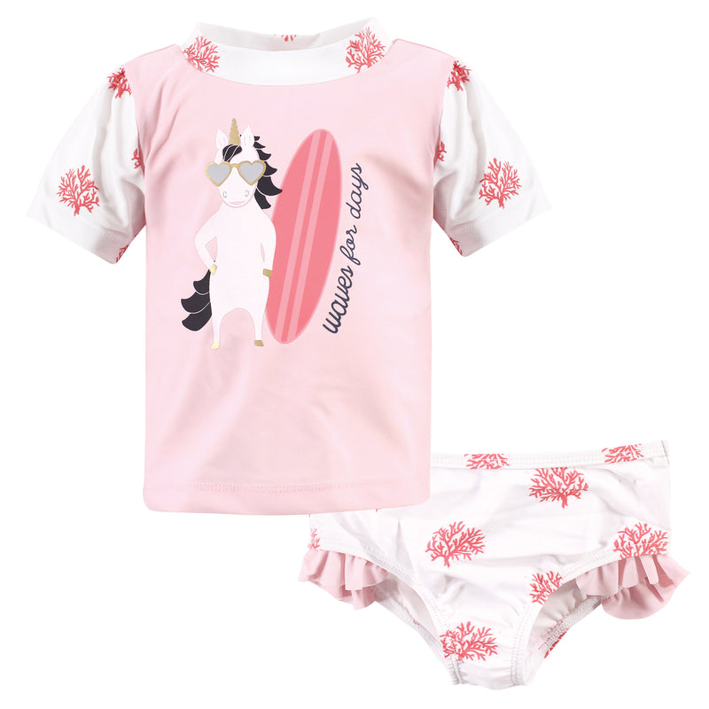 Hudson Baby Swim Rashguard Set, Surf Unicorn