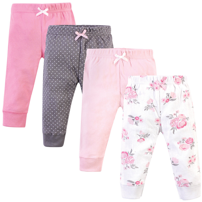 Hudson Baby Cotton Pants and Leggings, Basic Pink Floral