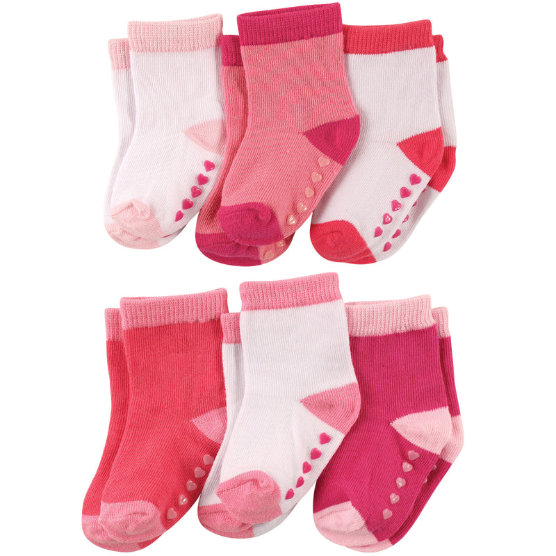 Luvable Friends Newborn and Baby Socks Set, Pink