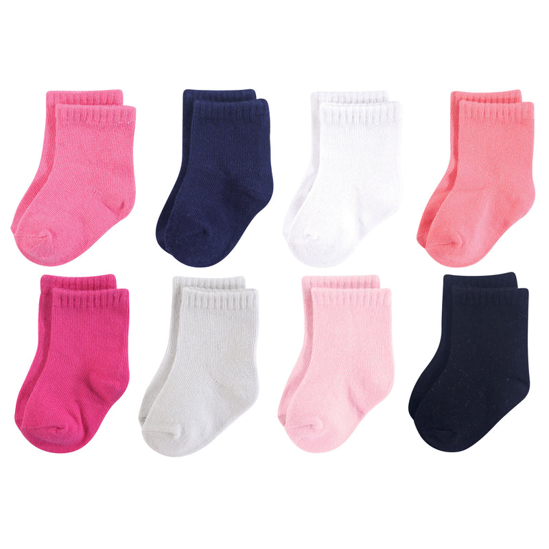 Luvable Friends Fun Essential Socks, Pink Black