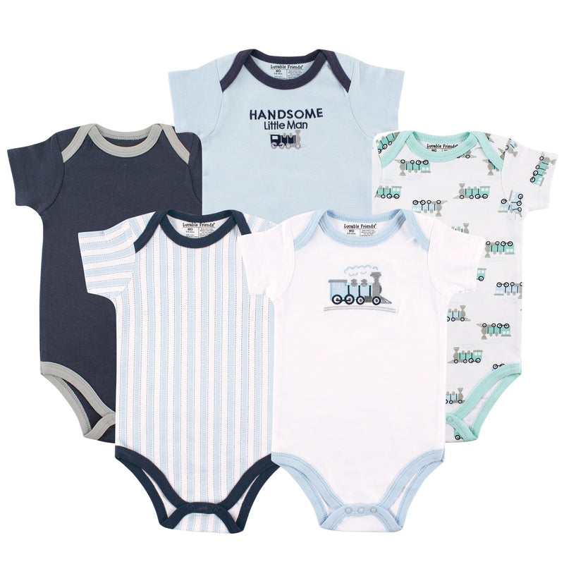 Luvable Friends Cotton Bodysuits, Train