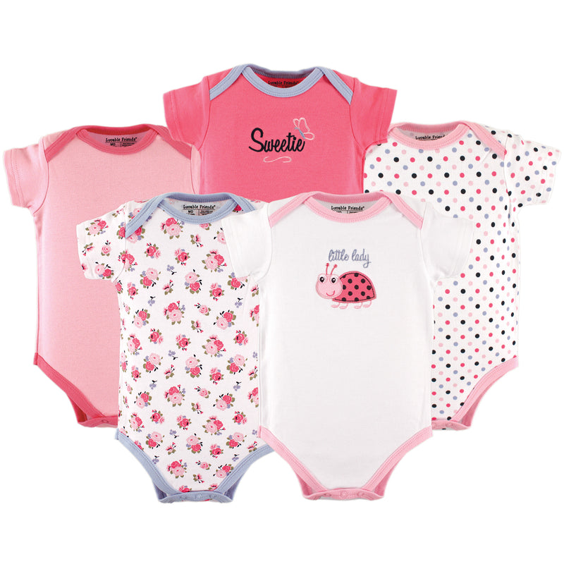 Luvable Friends Cotton Bodysuits, Little Lady