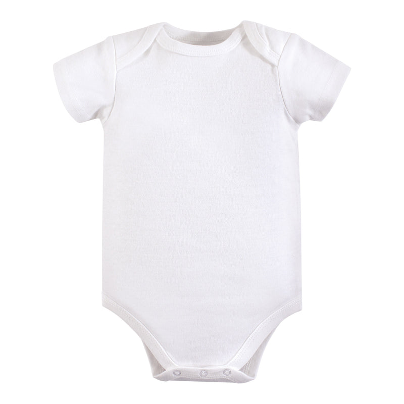 Luvable Friends Cotton Bodysuits, White Short-Sleeve