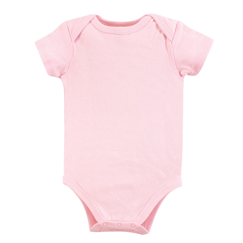 Luvable Friends Cotton Bodysuits, Pink Short-Sleeve