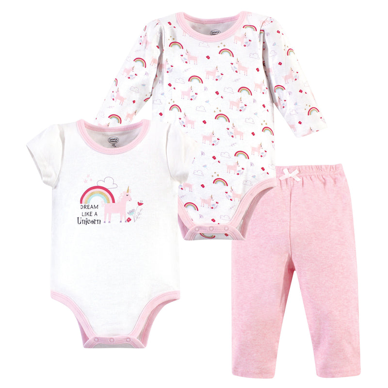 Luvable Friends Cotton Bodysuit and Pant, Rainbow Unicorn