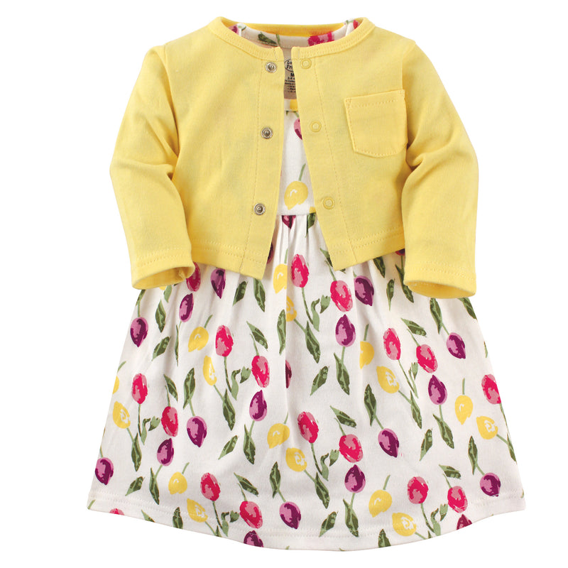 Luvable Friends Dress and Cardigan, Tulips