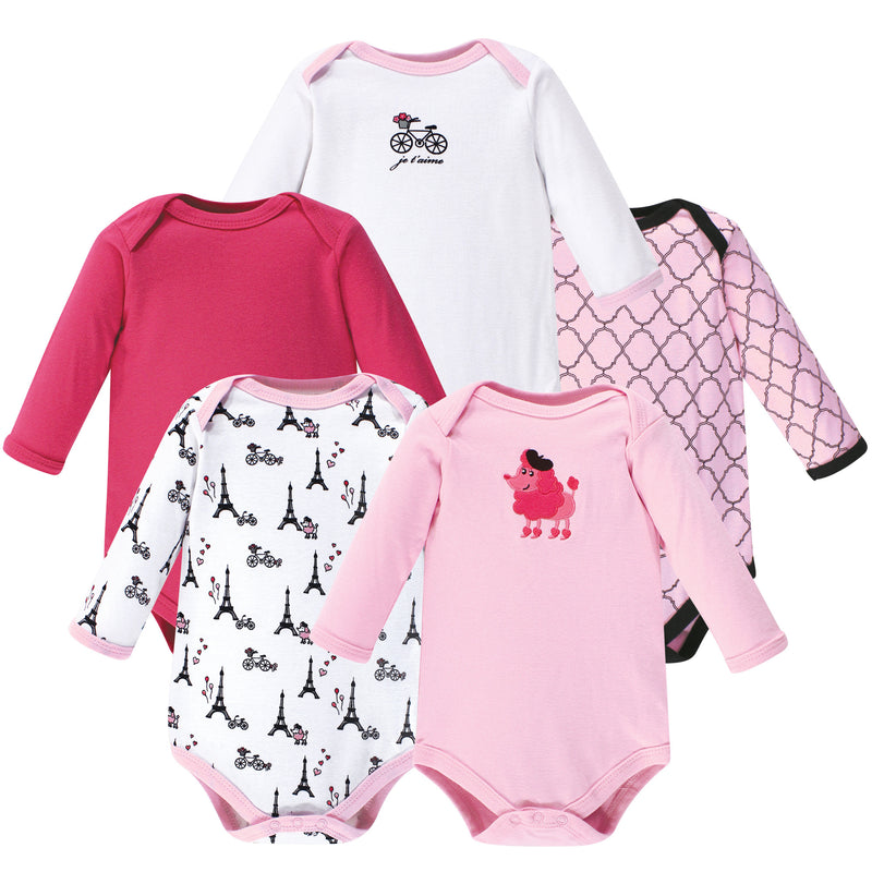 Luvable Friends Cotton Long-Sleeve Bodysuits, French Poodle