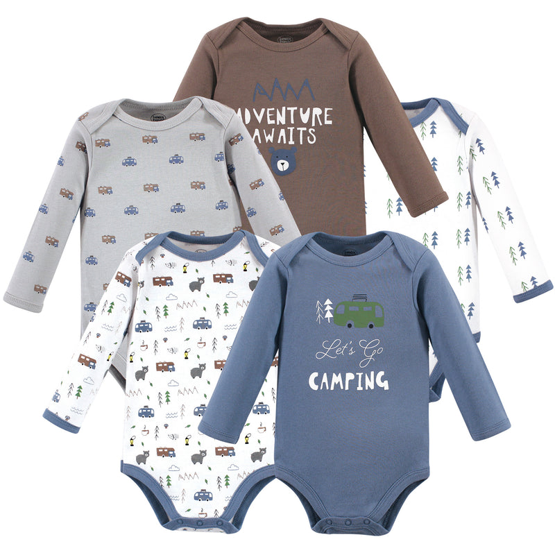 Luvable Friends Cotton Long-Sleeve Bodysuits, Camping