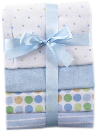 Luvable Friends Cotton Flannel Receiving Blankets, Blue