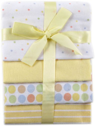 Luvable Friends Cotton Flannel Receiving Blankets, Yellow