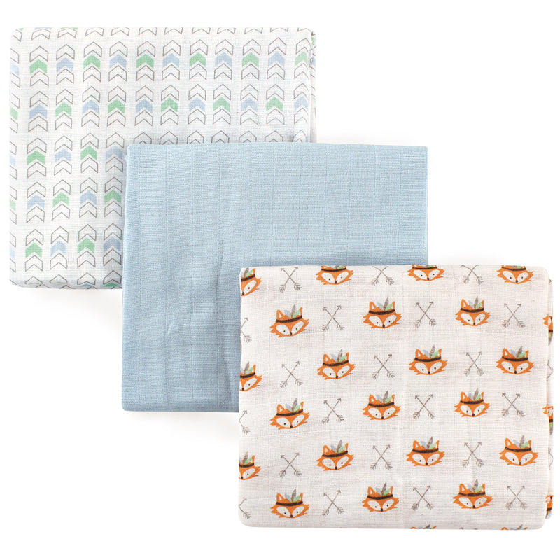 Luvable Friends Muslin Cotton Swaddle Blanket, Wild And Free