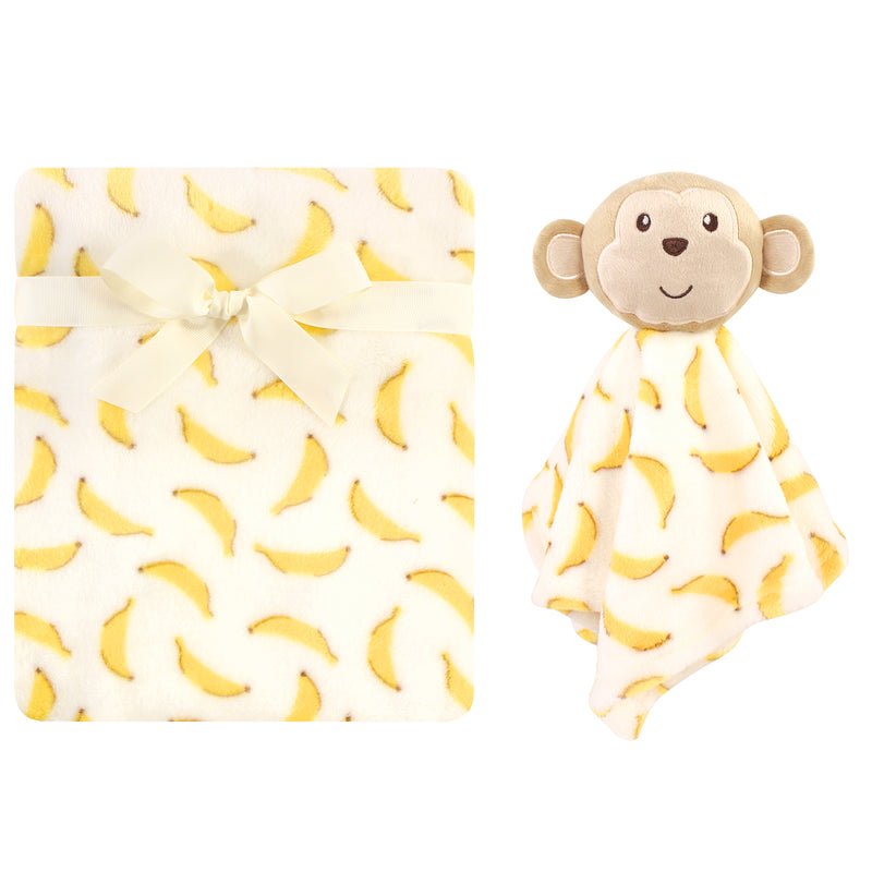 Luvable Friends Plush Blanket and Security Blanket, Banana Monkey