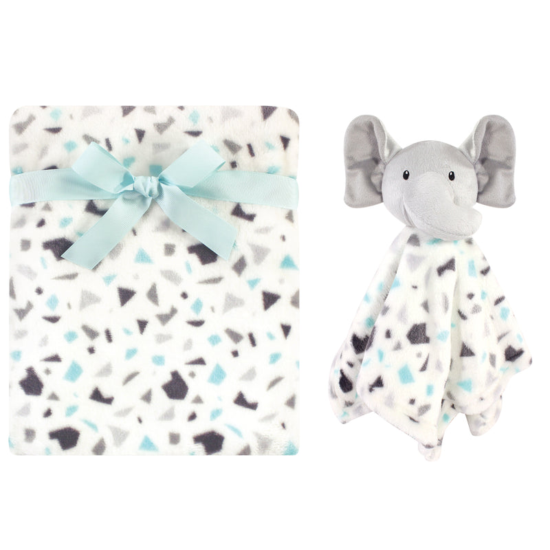 Luvable Friends Plush Blanket and Security Blanket, Terrazzo Elephant