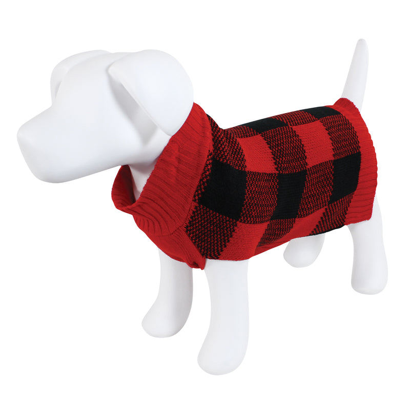 Luvable Friends Knit Pet Sweater, Buffalo Plaid