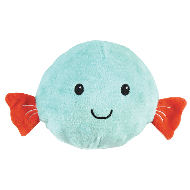 Luvable Friends Squeaky Plush Dog Toy with Rope, Puffer Fish