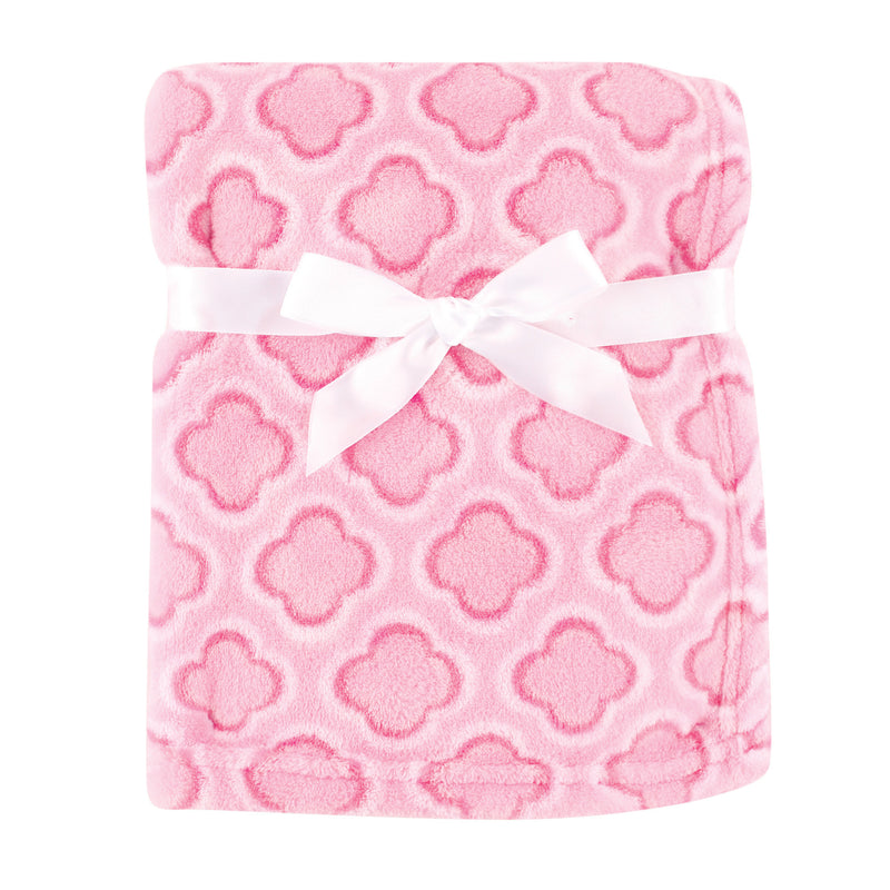 Luvable Friends Coral Fleece Blanket, Pink Clover
