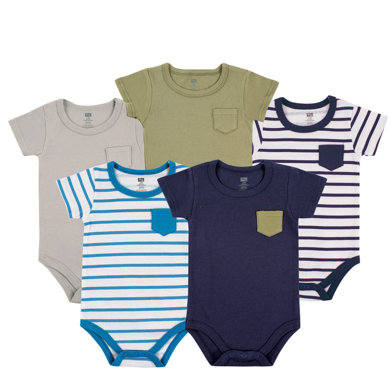 Hudson Baby Cotton Bodysuits, Basic Pocket
