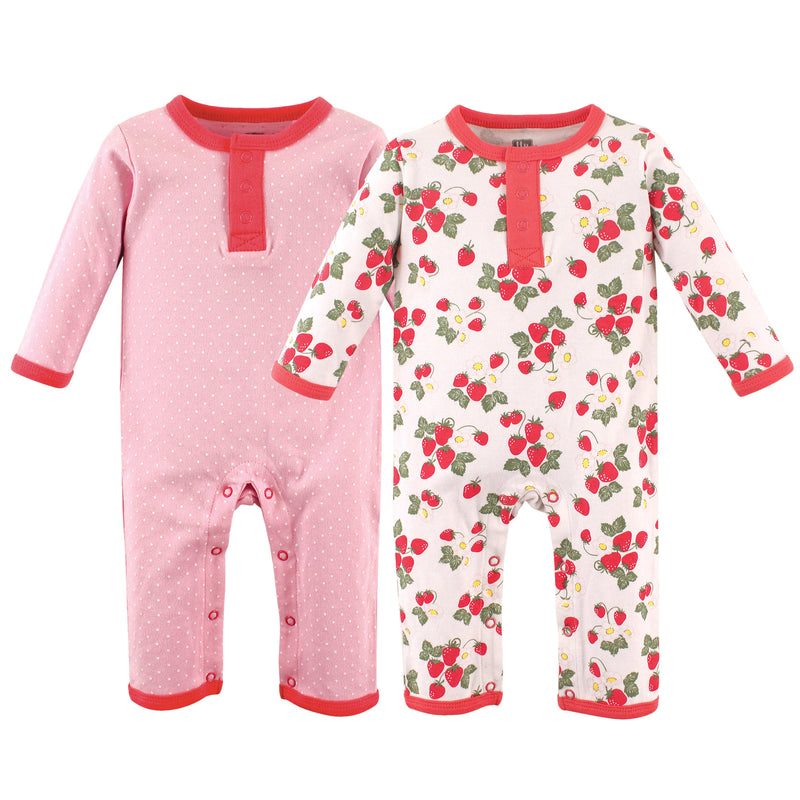 Hudson Baby Cotton Coveralls, Strawberry