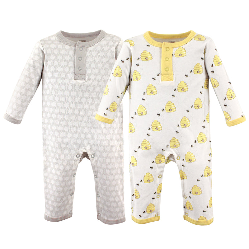 Hudson Baby Cotton Coveralls, Bee