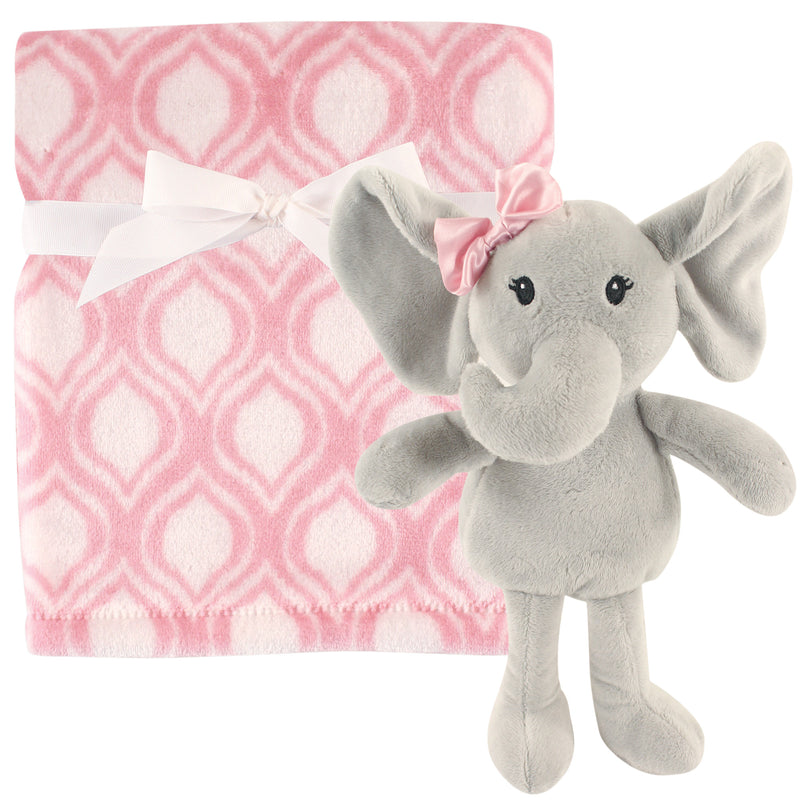 Hudson Baby Plush Blanket with Toy, Elephant