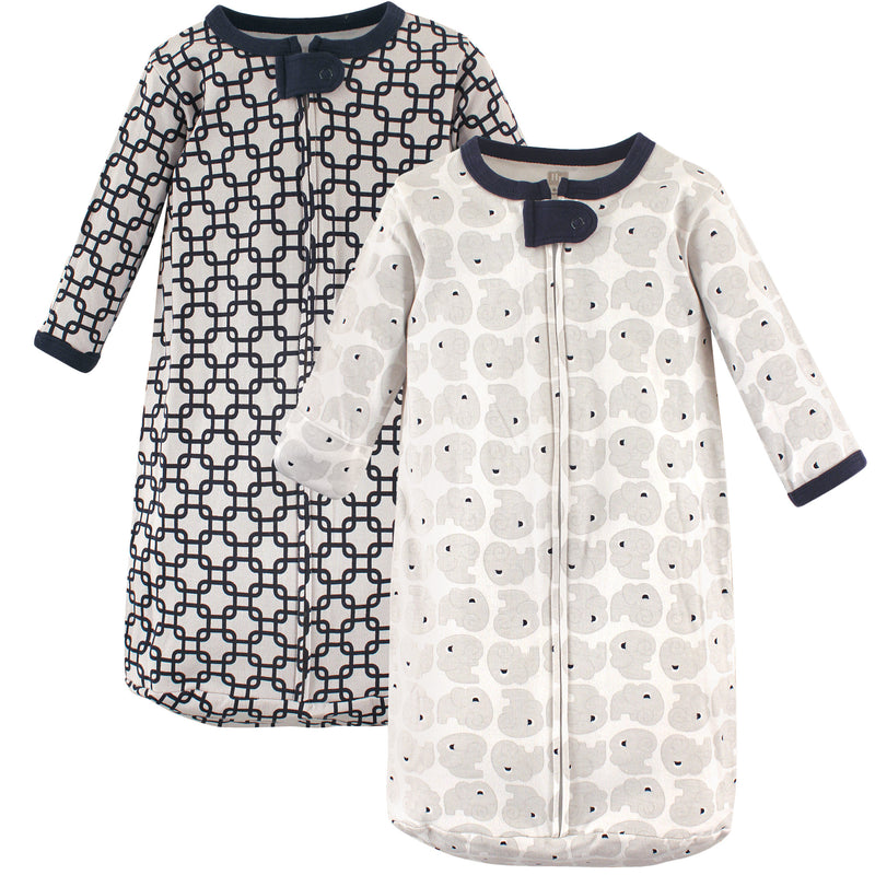 Hudson Baby Cotton Long-Sleeve Wearable Sleeping Bag, Sack, Blanket, Elephant