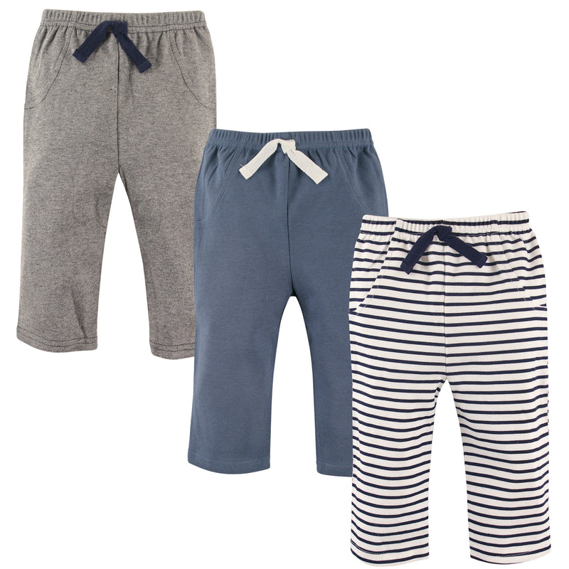 Hudson Baby Cotton Pants and Leggings, Navy Stripe