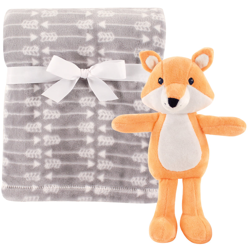 Hudson Baby Plush Blanket with Toy, Fox