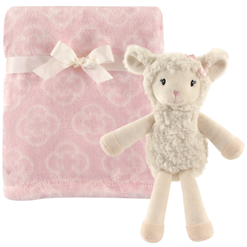 Hudson Baby Plush Blanket with Toy, Lamb