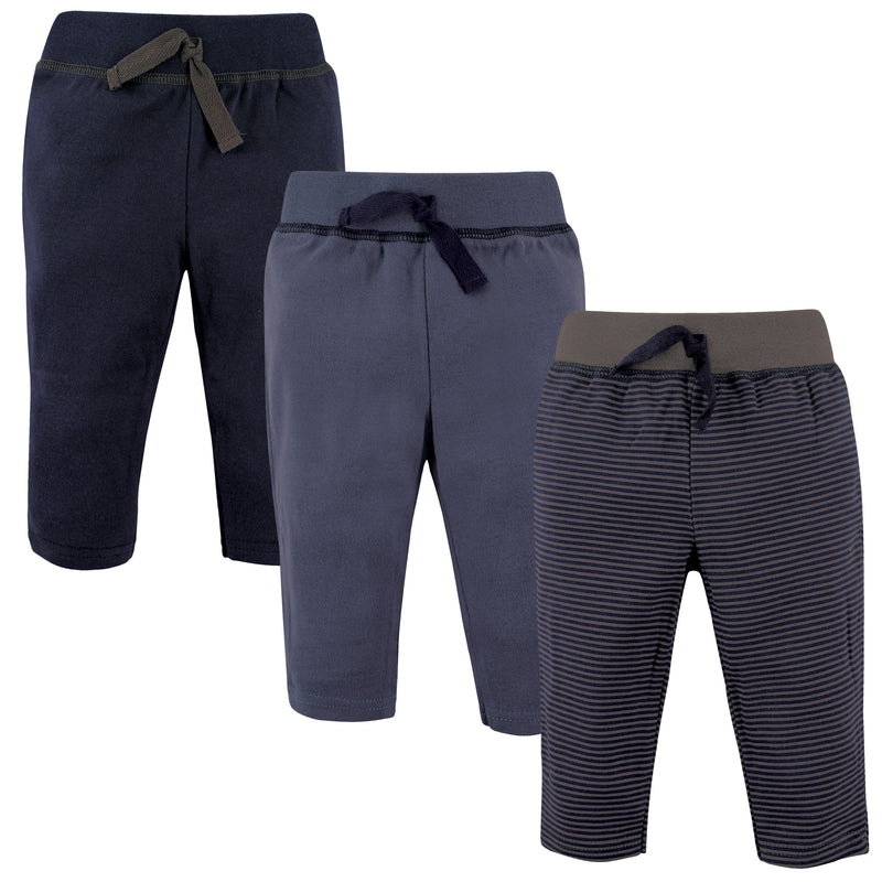 Hudson Baby Cotton Pants and Leggings, Charcoal Stripe