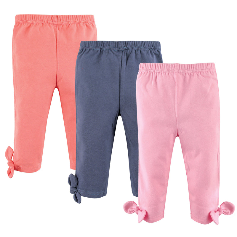 Hudson Baby Cotton Pants and Leggings, Light Pink Blue