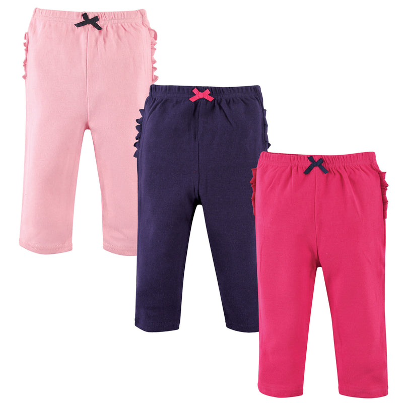 Hudson Baby Cotton Pants and Leggings, Pink Navy