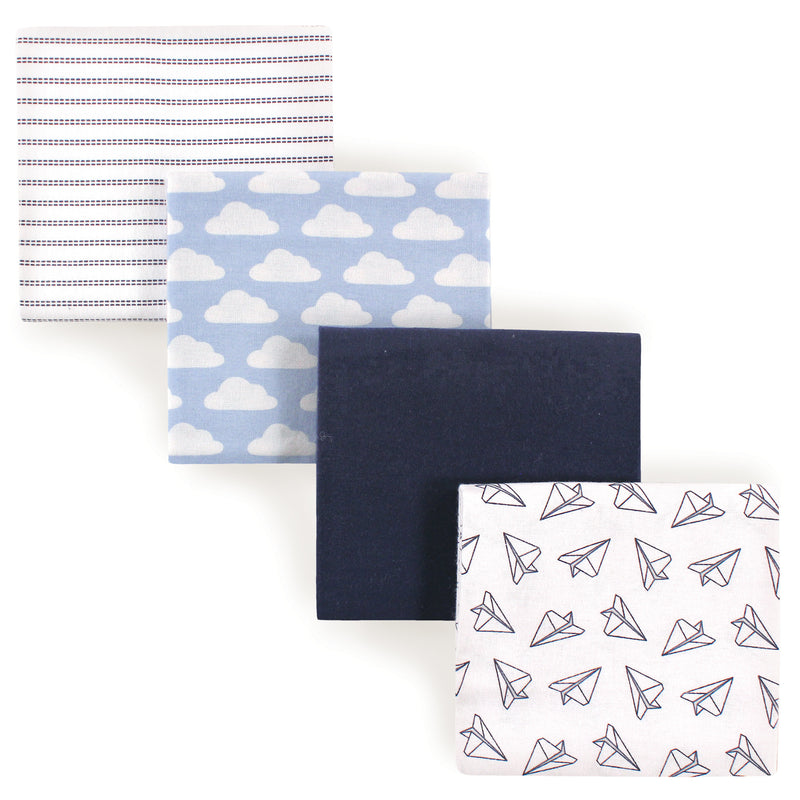 Hudson Baby Cotton Flannel Receiving Blankets, Paper Airplane