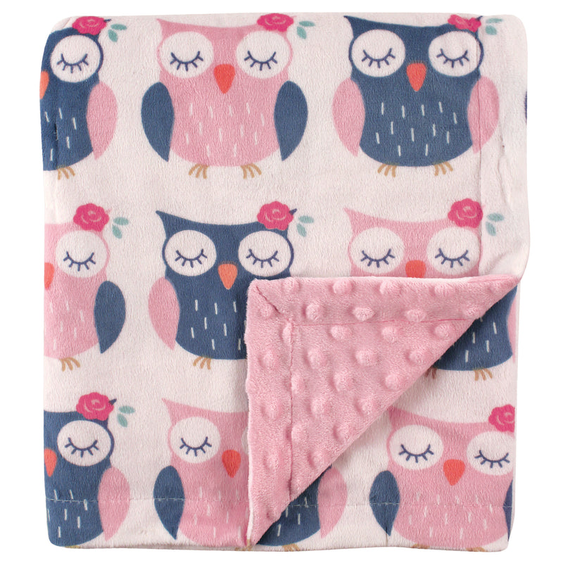 Hudson Baby Plush Mink Blanket, Owls