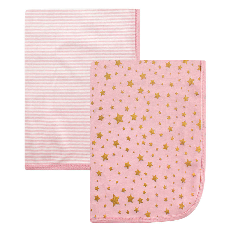 Hudson Baby Cotton Swaddle Blankets, Gold Star