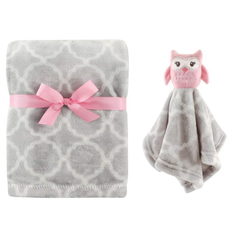 Hudson Baby Plush Blanket with Security Blanket, Gray Owl