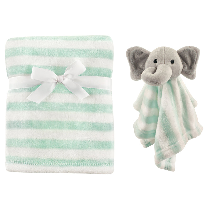 Hudson Baby Plush Blanket with Security Blanket, Gray Elephant