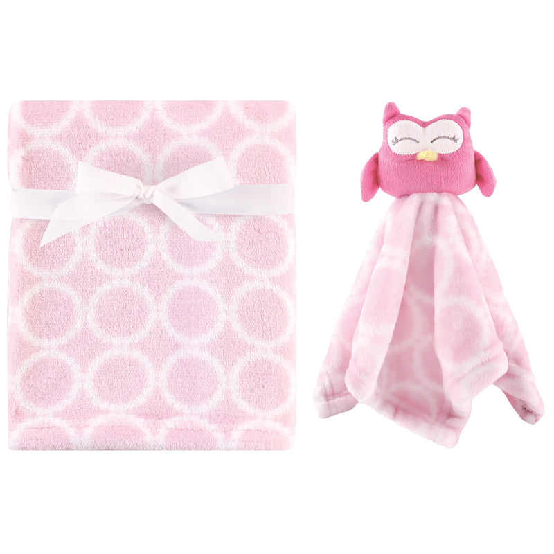 Hudson Baby Plush Blanket with Security Blanket, Girl Owl