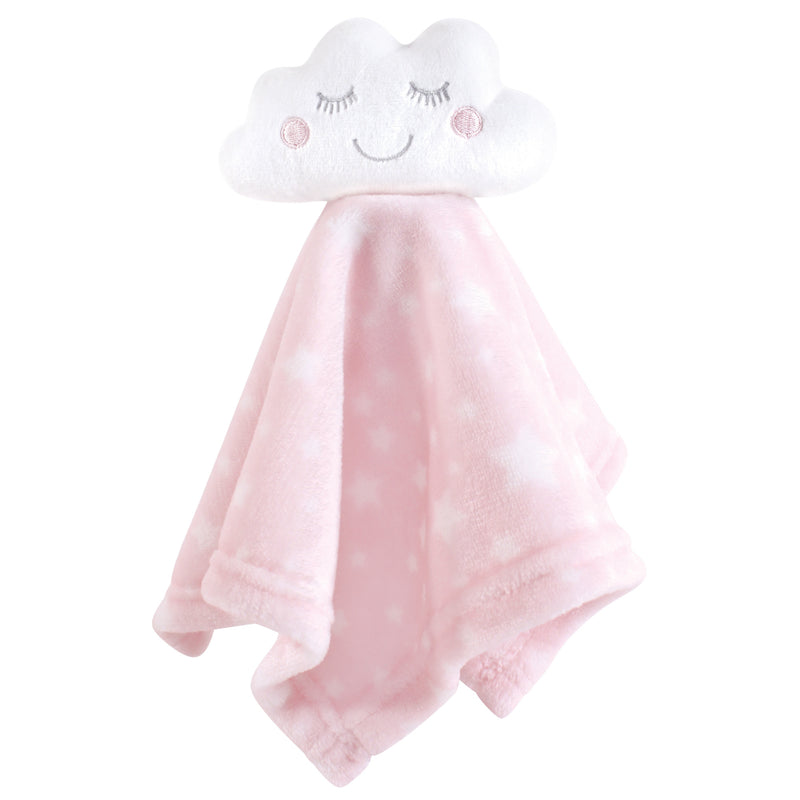 Hudson Baby Animal Face Security Blanket, Pink Cloud