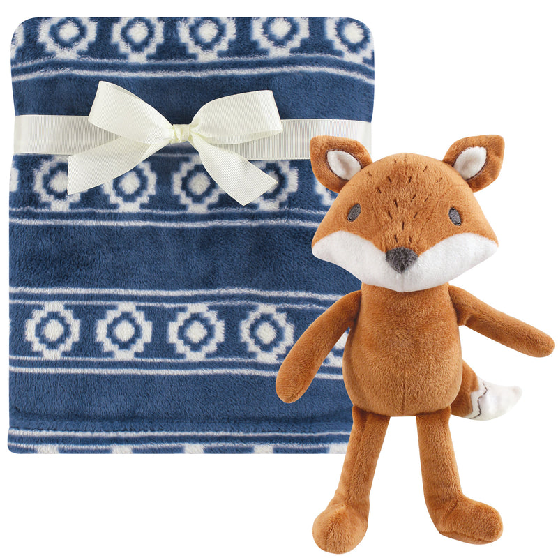 Hudson Baby Plush Blanket with Toy, Modern Fox