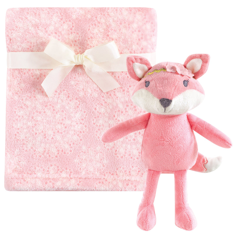 Hudson Baby Plush Blanket with Toy, Miss Fox