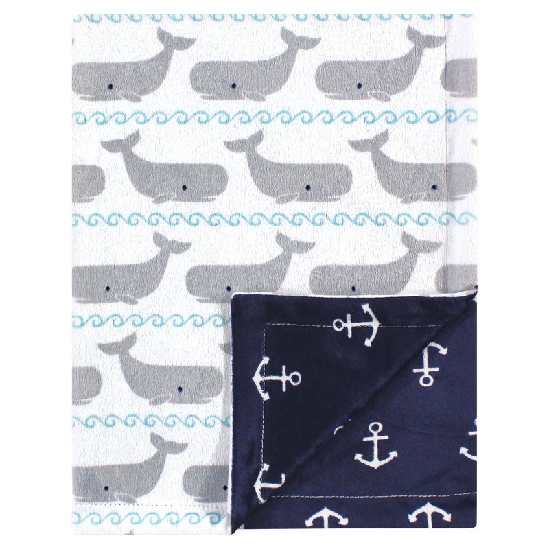 Hudson Baby Plush Mink Blanket, Whales