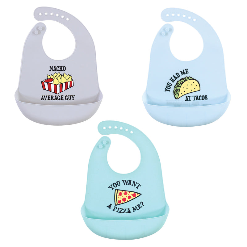 Hudson Baby Silicone Bibs, Fast Food