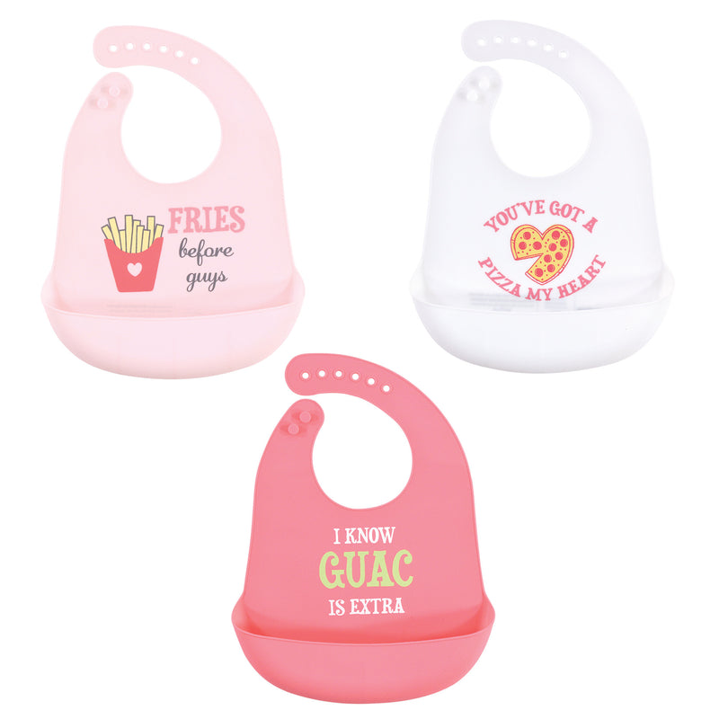 Hudson Baby Silicone Bibs, Fries Before Guys