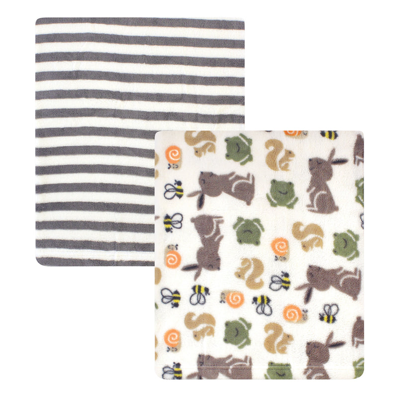 Hudson Baby Silky Plush Blanket, Boy Bunny