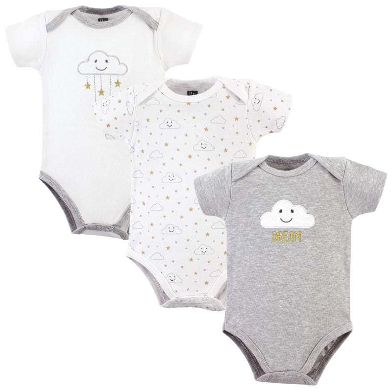 Hudson Baby Cotton Bodysuits, Gray Clouds