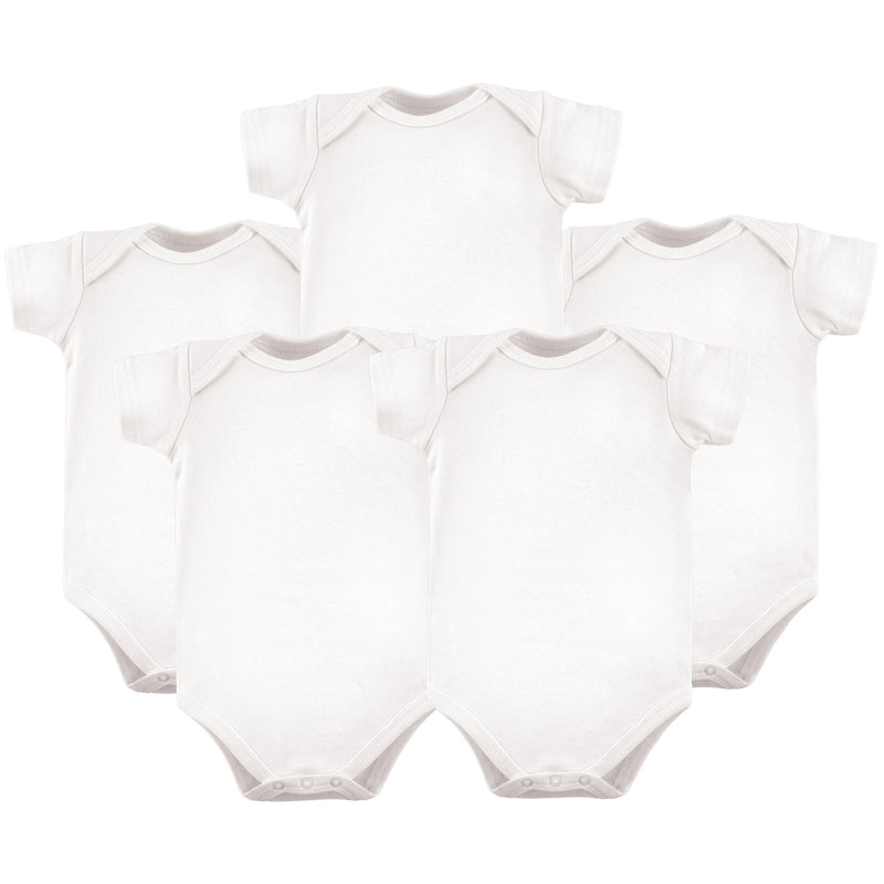 Hudson Baby Cotton Bodysuits, White