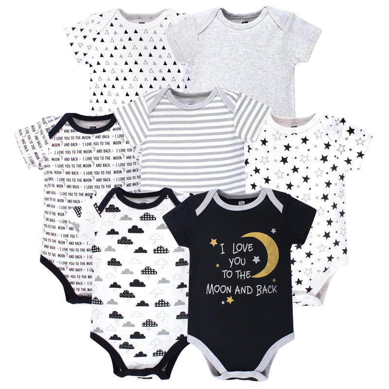 Hudson Baby Cotton Bodysuits, Moon And Back